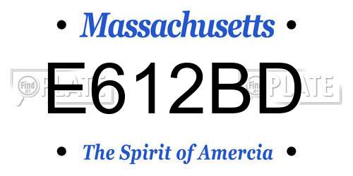 E612BD Massachusetts License Plate