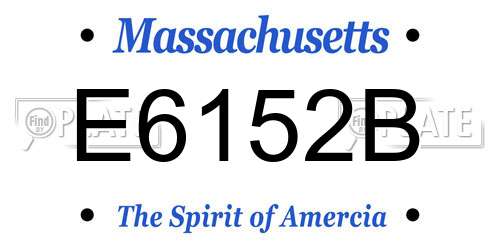 E6152B Massachusetts License Plate