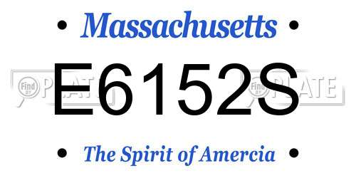 E6152S Massachusetts License Plate