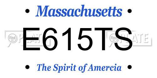 E615TS Massachusetts License Plate