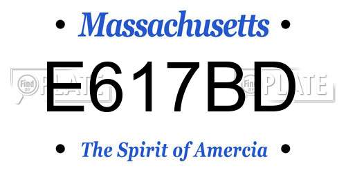E617BD Massachusetts License Plate