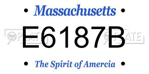 E6187B Massachusetts License Plate