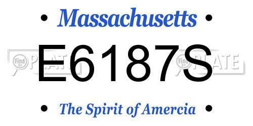 E6187S Massachusetts License Plate