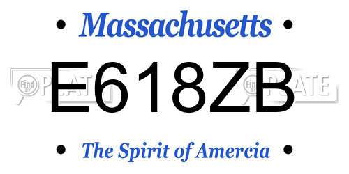 E618ZB Massachusetts License Plate