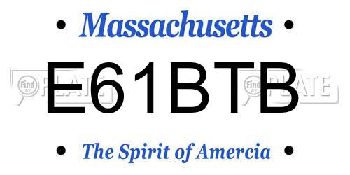 E61BTB Massachusetts License Plate