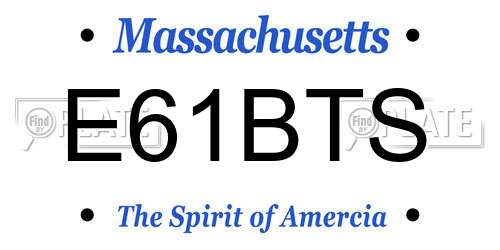 E61BTS Massachusetts License Plate