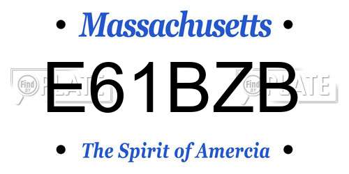 E61BZB Massachusetts License Plate