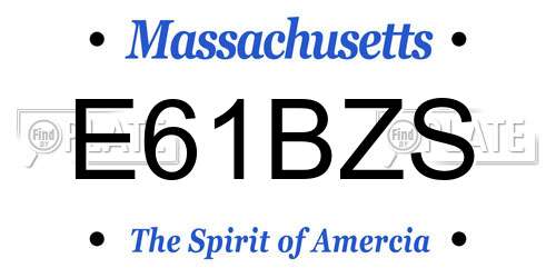 E61BZS Massachusetts License Plate