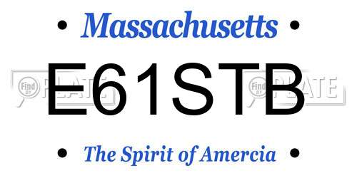 E61STB Massachusetts License Plate