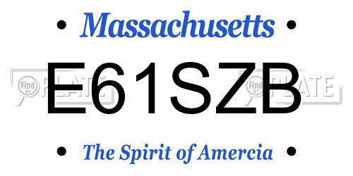 E61SZB Massachusetts License Plate