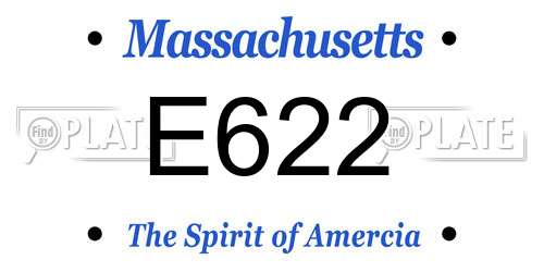 E622 Massachusetts License Plate