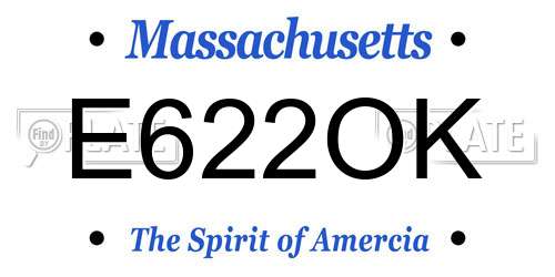 E622OK Massachusetts License Plate
