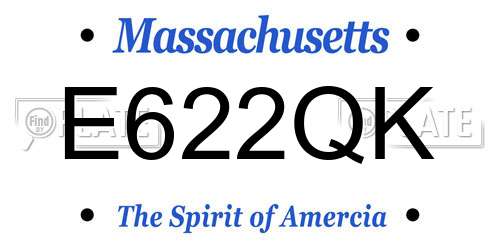 E622QK Massachusetts License Plate