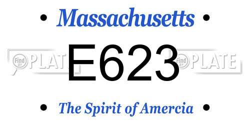 E623 Massachusetts License Plate