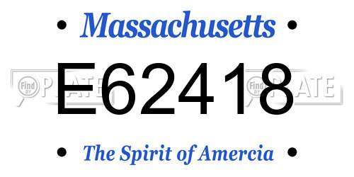 E62418 Massachusetts License Plate