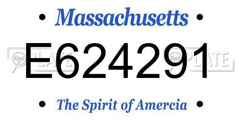E624291 Massachusetts License Plate