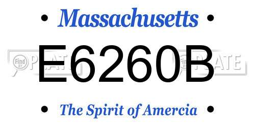 E6260B Massachusetts License Plate