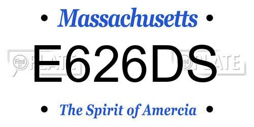 E626DS Massachusetts License Plate