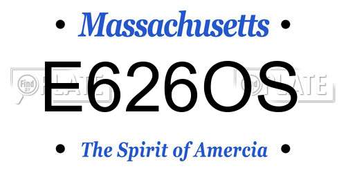 E626OS Massachusetts License Plate