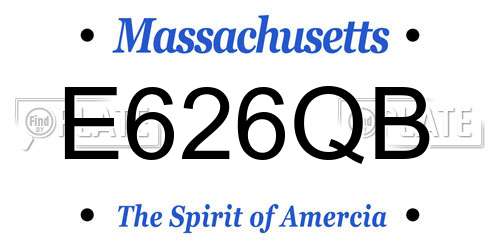 E626QB Massachusetts License Plate