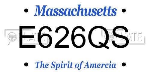 E626QS Massachusetts License Plate