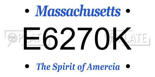 E6270K Massachusetts License Plate