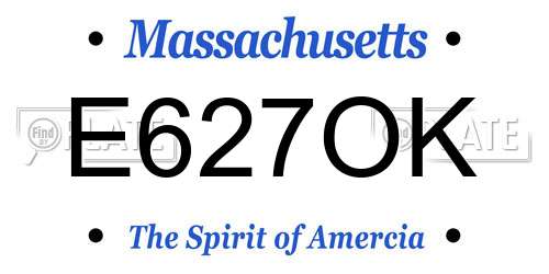 E627OK Massachusetts License Plate