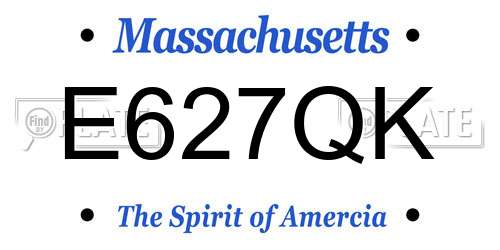 E627QK Massachusetts License Plate