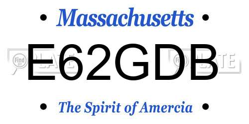E62GDB Massachusetts License Plate