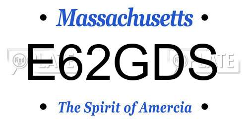 E62GDS Massachusetts License Plate