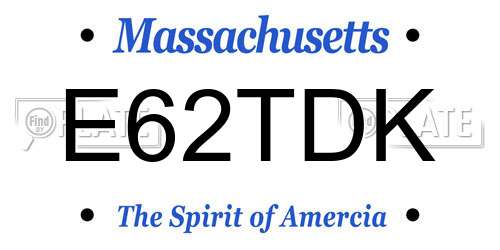 E62TDK Massachusetts License Plate