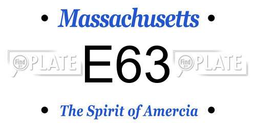 E63 Massachusetts License Plate