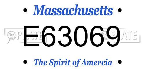 E63069 Massachusetts License Plate