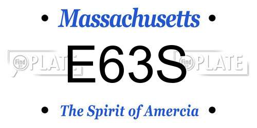 E63S Massachusetts License Plate