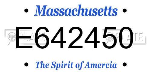 E642450 Massachusetts License Plate