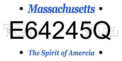 E64245Q Massachusetts License Plate