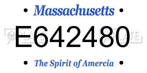 E642480 Massachusetts License Plate
