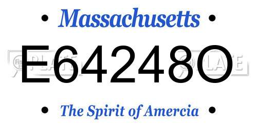 E64248O Massachusetts License Plate