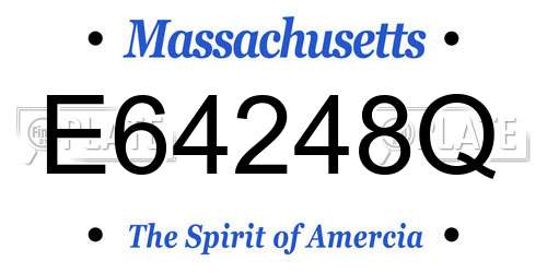 E64248Q Massachusetts License Plate