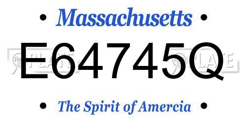 E64745Q Massachusetts License Plate