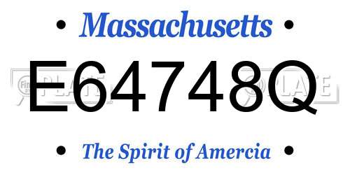 E64748Q Massachusetts License Plate