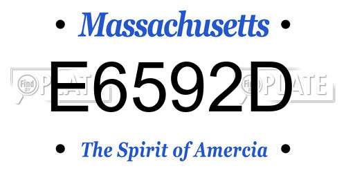 E6592D Massachusetts License Plate