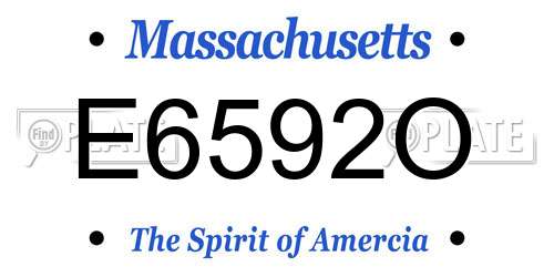 E6592O Massachusetts License Plate