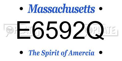 E6592Q Massachusetts License Plate
