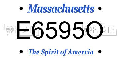 E6595O Massachusetts License Plate