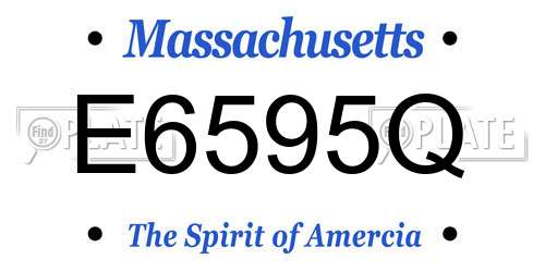 E6595Q Massachusetts License Plate