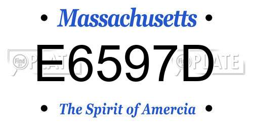 E6597D Massachusetts License Plate