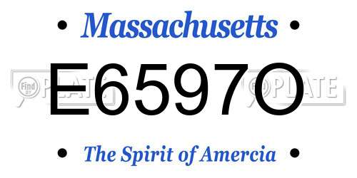 E6597O Massachusetts License Plate
