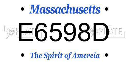 E6598D Massachusetts License Plate