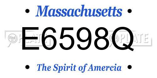 E6598Q Massachusetts License Plate